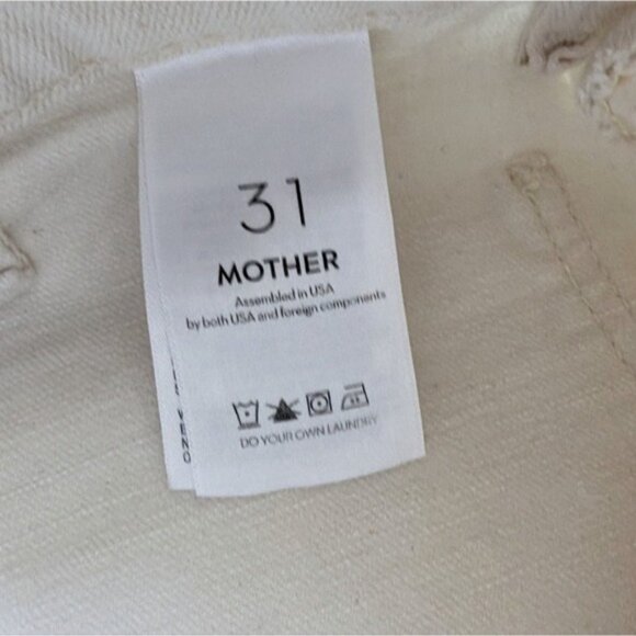 Mother Superior Hustler Patch Pocket Flood Jeans 31 Act Natural White Denim 70s - Picture 7 of 8